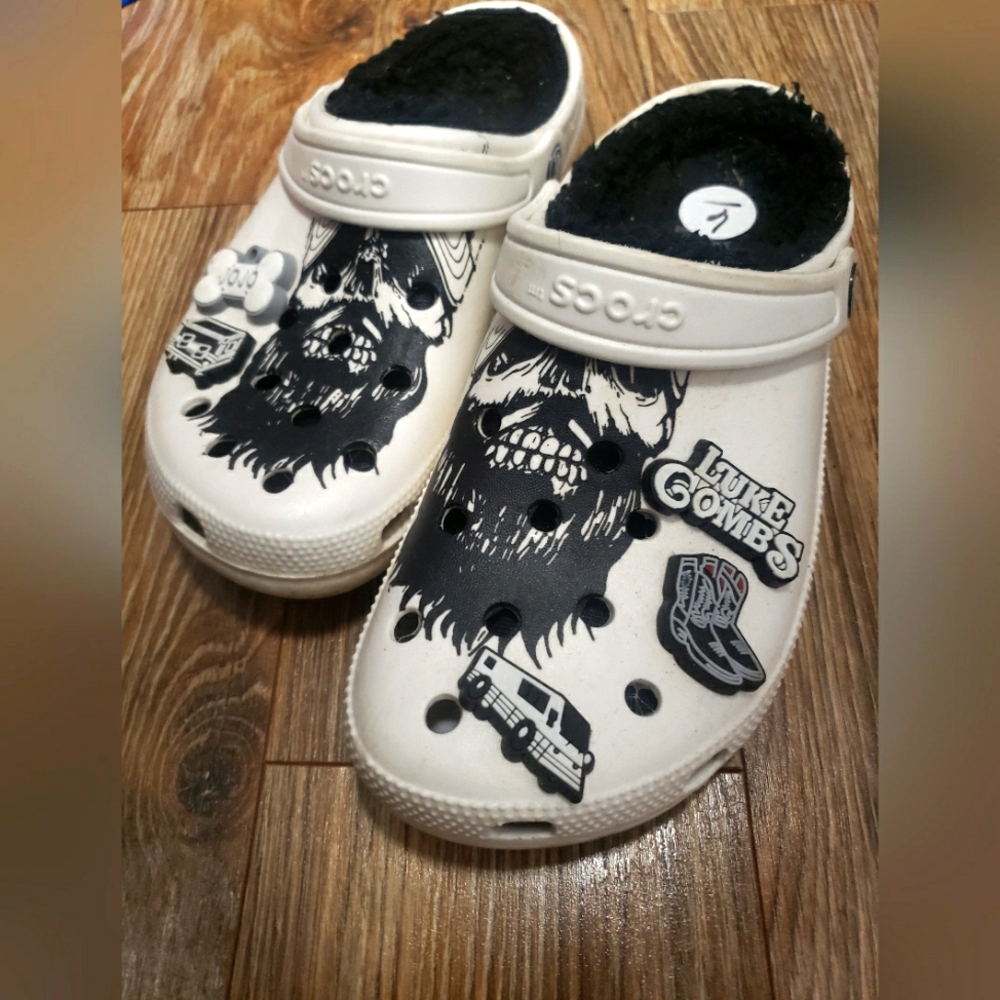 Luke Combs X Crocs Clog Shoes White Mens 6 Womens 8 Size